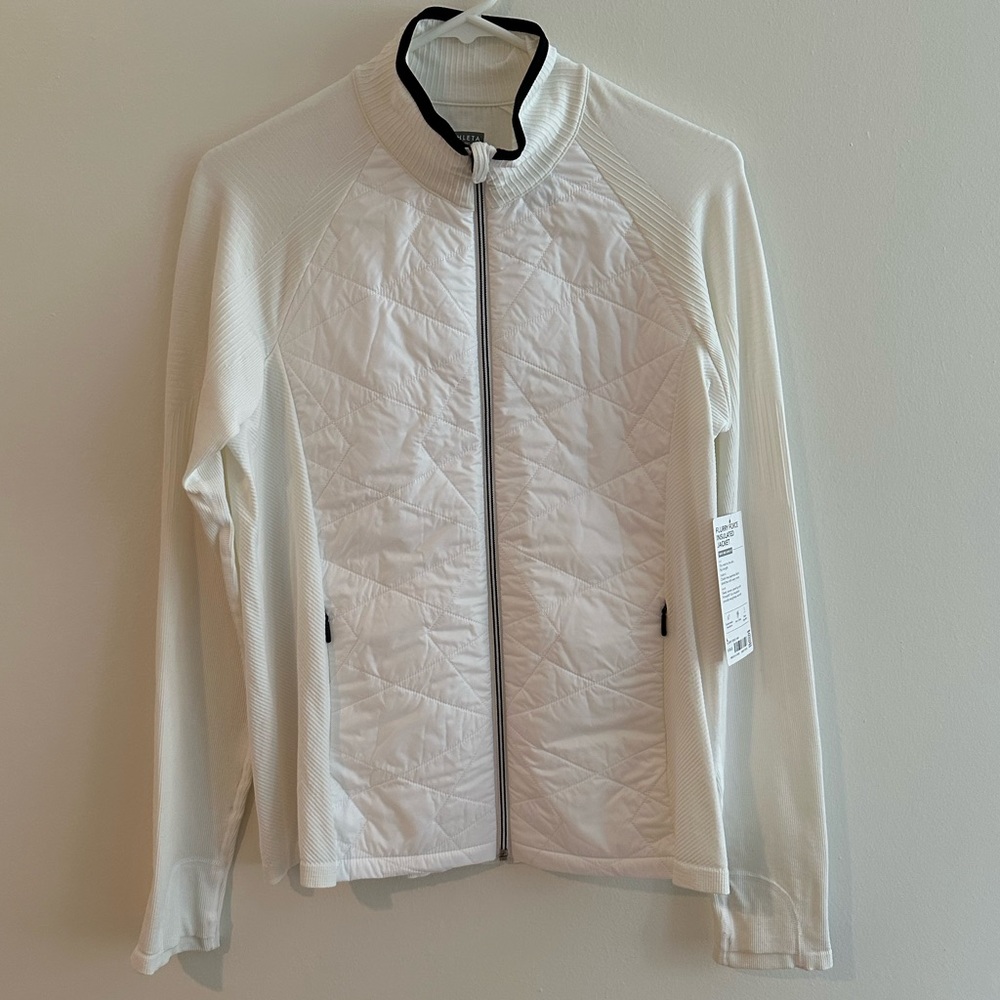 Athleta women’s flurry force insulated jacket. Size L. White.